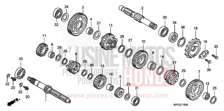 GETRIEBE von Varadero 125 CHEVALIER SILVER METALLIC (NHA83) von 2008